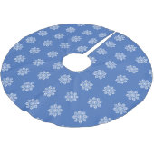 Blue White Holiday Chinoiserie Snowflake  Polyester Weihnachtsbaumdecke (Schrägansicht)