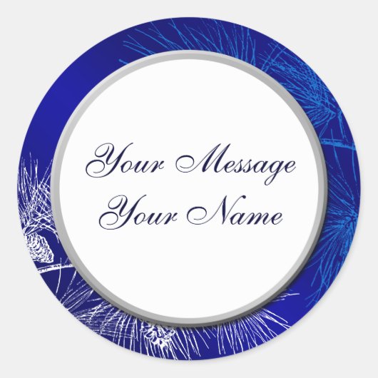 Blue White Holiday Custom Stickers (Vorderseite)