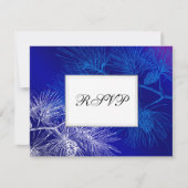 Blue White Holiday Pine Custom RSVP Cards Karte (Vorderseite)