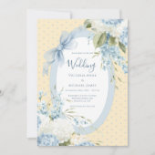 Blue White Hydrangeas Elegant Budget Wedding Einladung (Vorderseite)