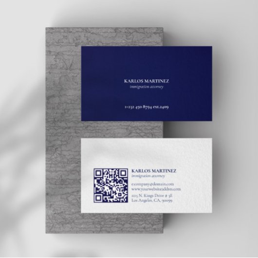 Blue & White Immigration Attorney QR-Code Visitenkarte
