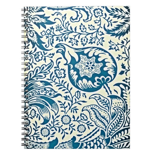 Blue & White Indian Vintag Pattern Notebook Notizblock (Vorderseite)