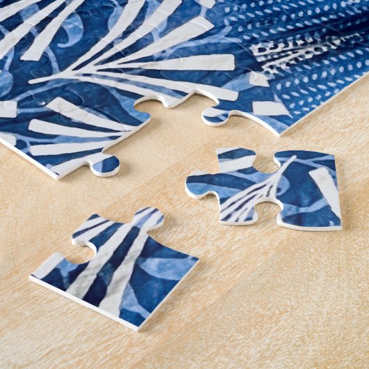 Blue White Indigo Fabrics Puzzle (Seite)