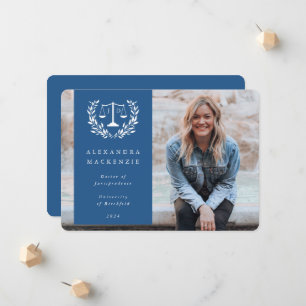 Blue + White JD Law Scales Laurel Wreath Foto Ankündigung