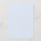 Blue White Kariert Gingham Boy Baby Dusche Einladung (Rückseite)