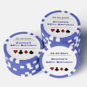 Blue White Las Vegas Casino Poker Pokerchips (Stapel)