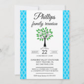 Blue & White Lattice Familienankündigung Wiederseh Einladung (Vorderseite)