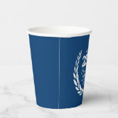 Blue|White Laurel Wreath Abschluss Class Jahr Pappbecher (Rechts)