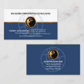 Blue White Layers Gold Line Motivierend Trainer Visitenkarte (Vorne/Hinten)