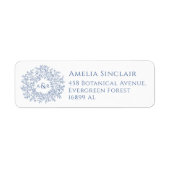 Blue white leaves wedding return address (Vorne)