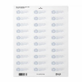 Blue white leaves wedding return address (Vorne)