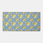 Blue White Lemon Tile Mediterranean Pattern Schreibtischunterlage (Vorderseite)
