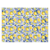 Blue White Lemon Tile Pattern Mediterranean Citrus Tischdecke (Vorderseite (Horizontal))