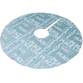 Blue White Liebe Peace Polyester Weihnachtsbaumdecke (Schrägansicht)