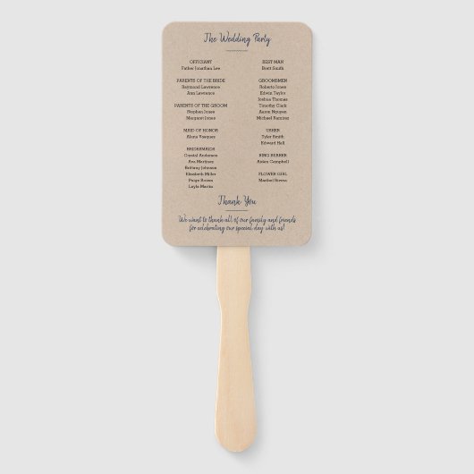 Blue White Lighthouse Kraft Wedding Program Hand F Fächer (Rückseite)