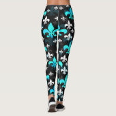 Blue White Lilie Leggings (Rückseite)