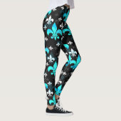 Blue White Lilie Leggings (Rechts)