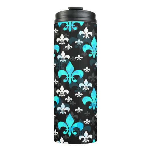 Blue White Lilie Thermosbecher (Vorderseite)