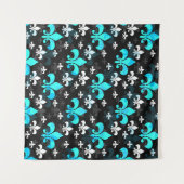 Blue White Lilie Wandteppich (Vorderseite (Horizontal))