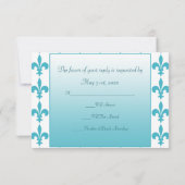 Blue & White Lilie Wedding RSVP Karte (Rückseite)