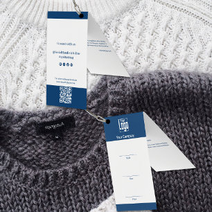 Blue White Logo QR Code Kleidung Faltpreis-Markier