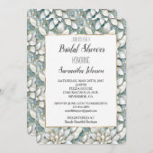 Blue White Lotus Blume Brautparty Einladung (Vorne/Hinten)