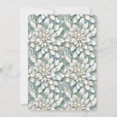 Blue White Lotus Blume Brautparty Einladung (Rückseite)