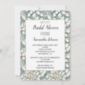 Blue White Lotus Blume Brautparty Einladung (Vorderseite)