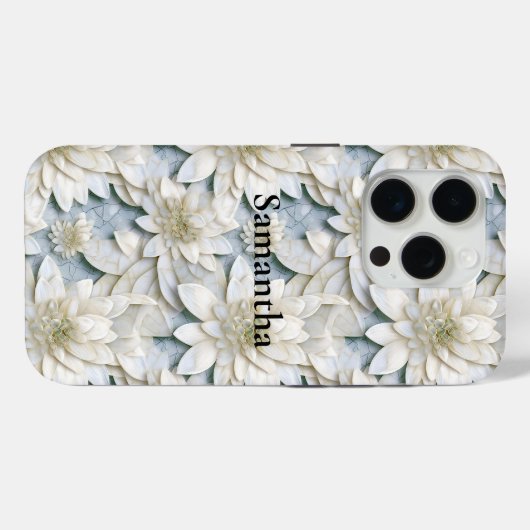 Blue White Lotus Blume Case-Mate iPhone Hülle (Rückseite (Horizontal))