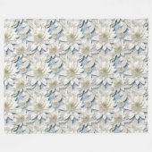 Blue White Lotus Blume Fleecedecke (Vorderseite (Horizontal))