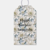 Blue White Lotus Blume Geschenkanhänger (Vorderseite)