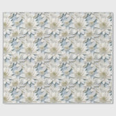 Blue White Lotus Blume Geschenkpapier (Flach)