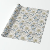 Blue White Lotus Blume Geschenkpapier (Ungerollt)