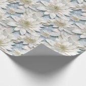 Blue White Lotus Blume Geschenkpapier (Ecke)