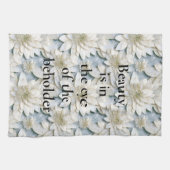 Blue White Lotus Blume Geschirrtuch (Horizontal)