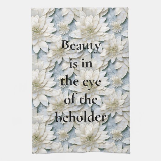 Blue White Lotus Blume Geschirrtuch (Vertikal)