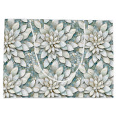 Blue White Lotus Blume Große Geschenktüte (Rückseite)