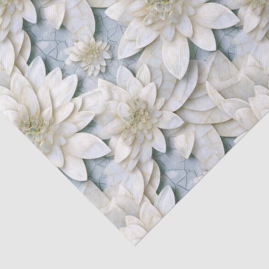 Blue White Lotus Blume Seidenpapier (Detail)