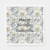 Blue White Lotus Blume Serviette (Vorderseite)