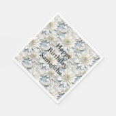 Blue White Lotus Blume Serviette (Ecke)