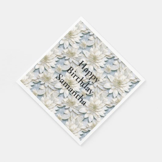 Blue White Lotus Blume Serviette (Ecke)