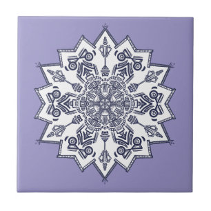 Blue & White mandela Sandstone Untersetzer