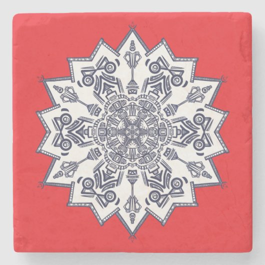 Blue & White mandela Sandstone Untersetzer (Vorderseite)