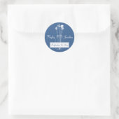 Blue White Mason Jar Save the Date Round Stickers (Tasche)