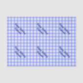 Blue White Matching Patterns Gingham Seidenpapier (Vorderseite)