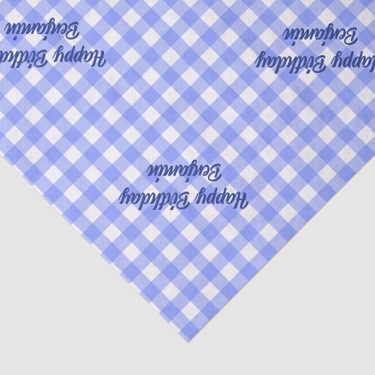 Blue White Matching Patterns Gingham Seidenpapier (Ausschnitt)