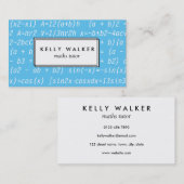 Blue-White-Mathematik-Lernkarte Visitenkarte (Vorne/Hinten)