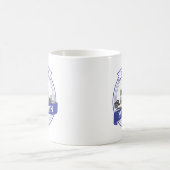 Blue White Medellin Colombia Cityscape Logo Kaffeetasse (Mittel)