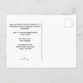 Blue White Medical School Foto Abschluss Einladungspostkarte (Rückseite)