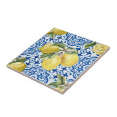 Blue White Mediterranean Lemon Pattern Fliese (Seite)
